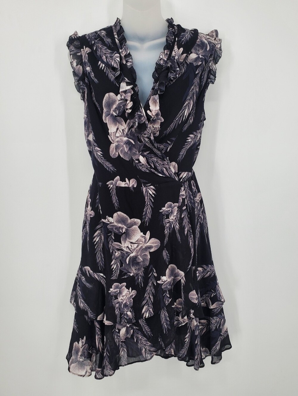 Allsaints Mia Floral Ruffle Dress Size 8 NEW